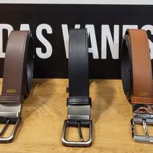 Correa reversible negra y marrón / camel y negra