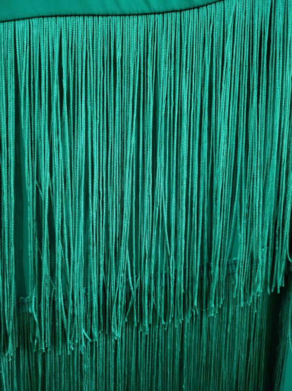 Vestido flecos verde