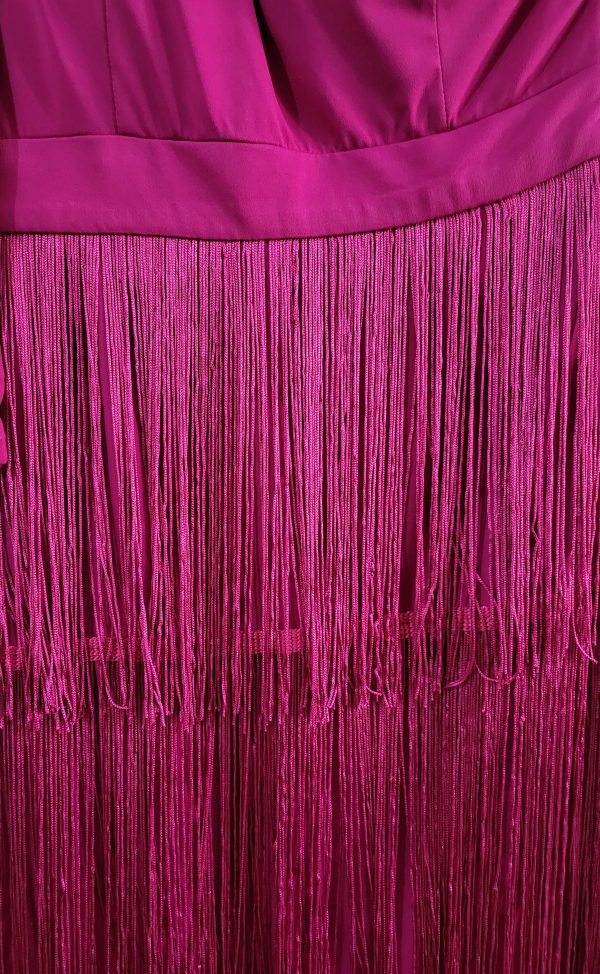 vestido flecos buganvilla